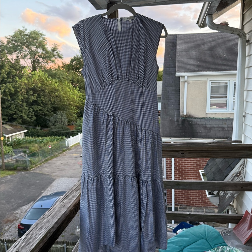 Frame Denim Striped Blue Midi Dress